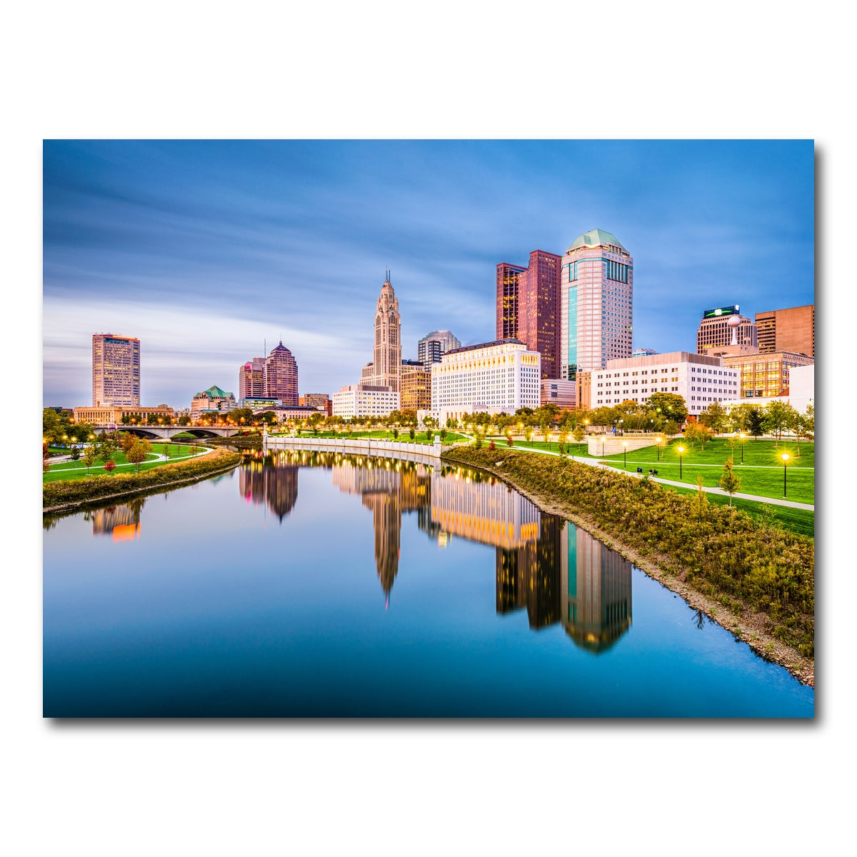 AUTO-MOCKUP WHITE | Columbus Ohio Skyline | 1 Piece | Gallery Wrap Canvas | group=4x3