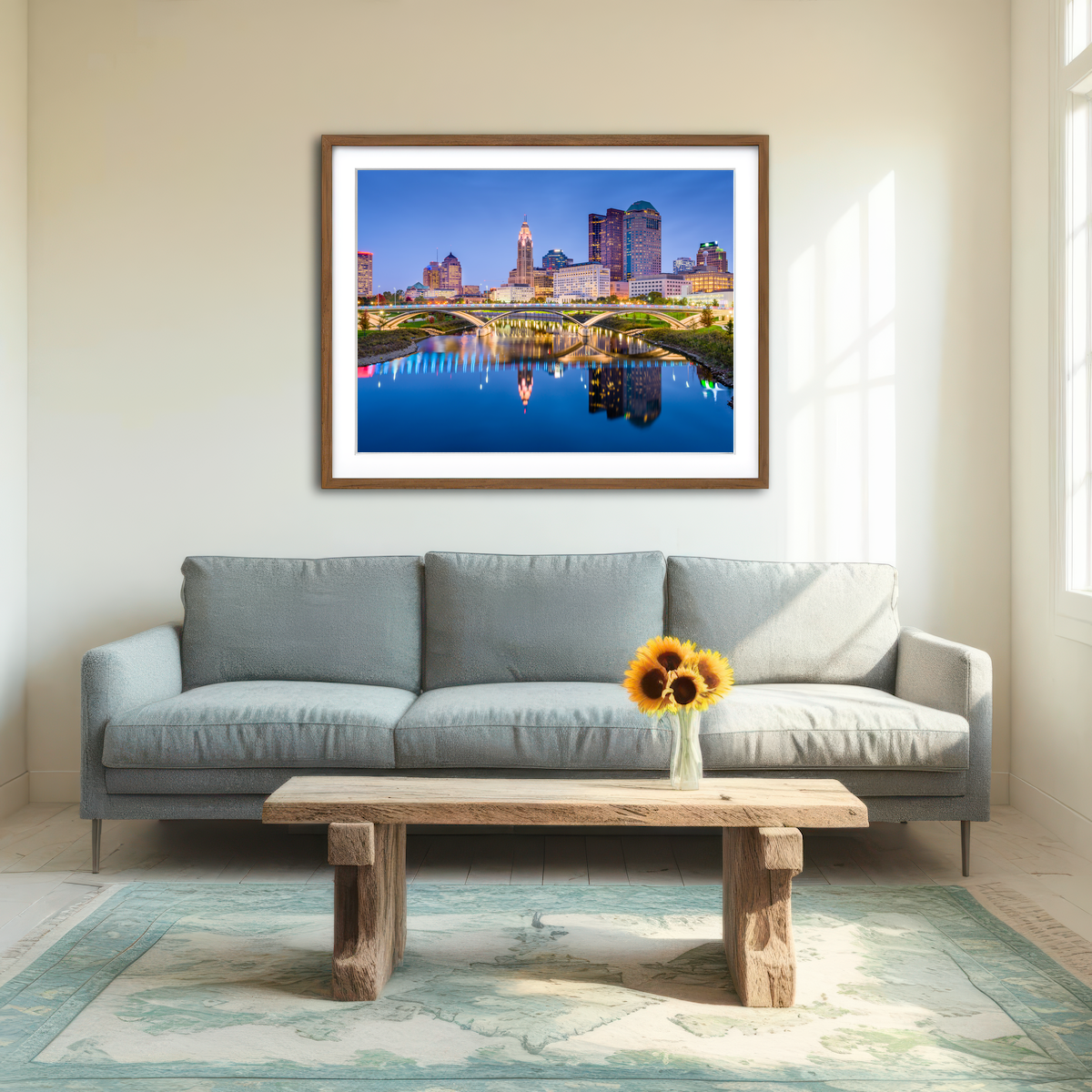 AUTO-MOCKUP ROOM | Columbus Skyline Wall Art