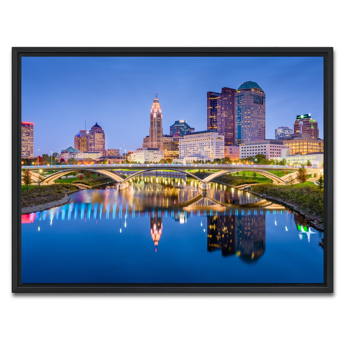 AUTO-MOCKUP WHITE | Columbus Skyline | 1 Piece | Black Framed Canvas | group=4x3