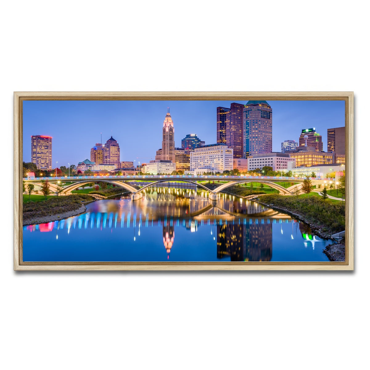 AUTO-MOCKUP WHITE | Columbus Skyline | 1 Piece | Natural Framed Canvas | group=2x1