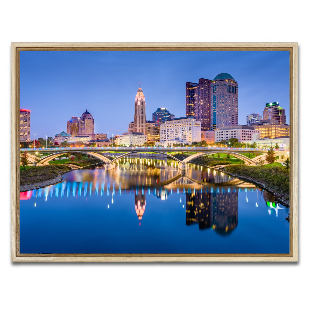 AUTO-MOCKUP WHITE | Columbus Skyline | 1 Piece | Natural Framed Canvas | group=4x3