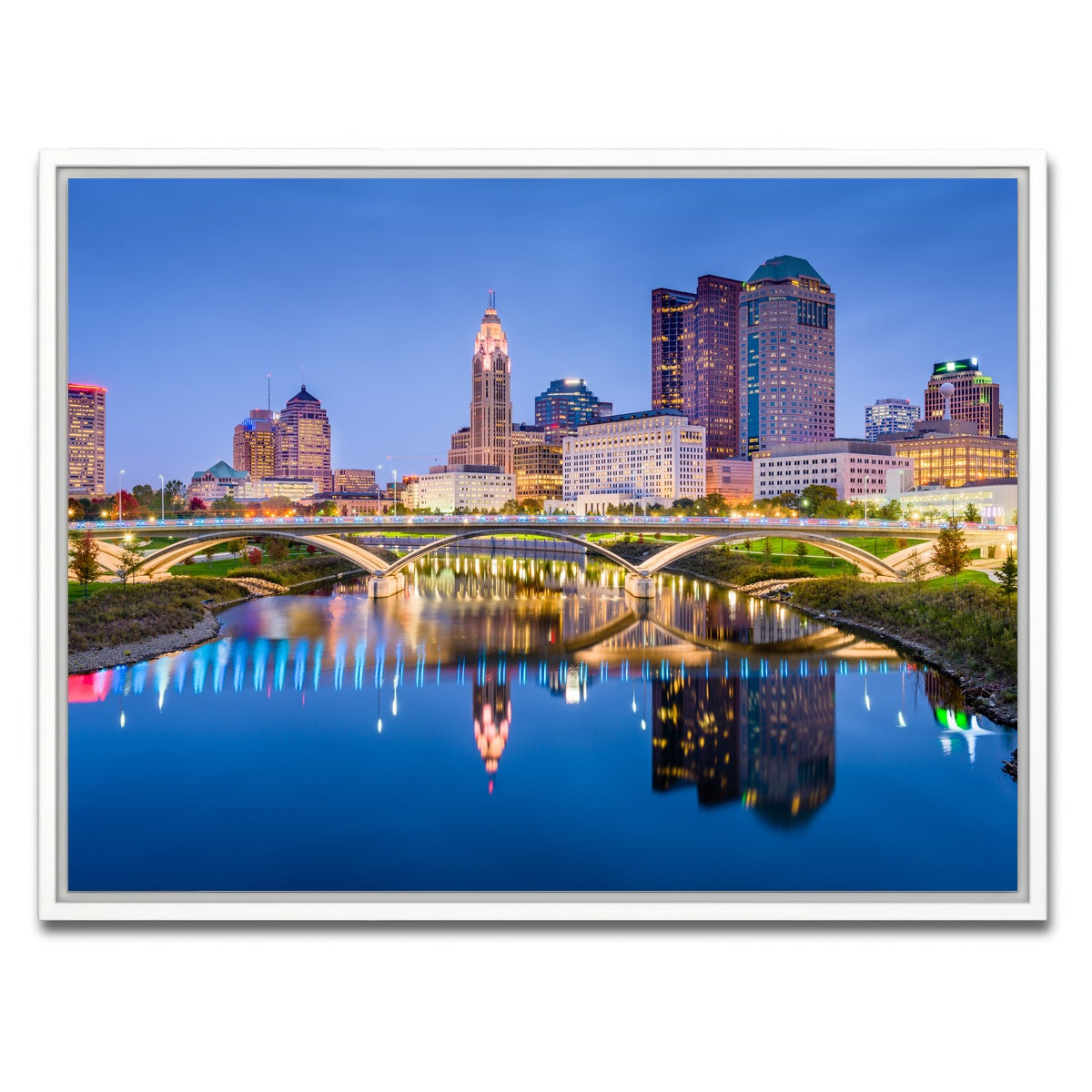 AUTO-MOCKUP WHITE | Columbus Skyline | 1 Piece | White Framed Canvas | group=4x3