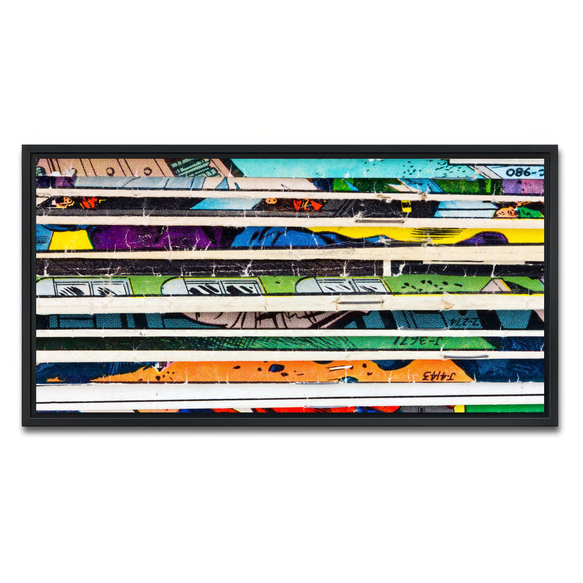 AUTO-MOCKUP WHITE | Comic Book Stack | 1 Piece | Black Framed Canvas | group=2x1