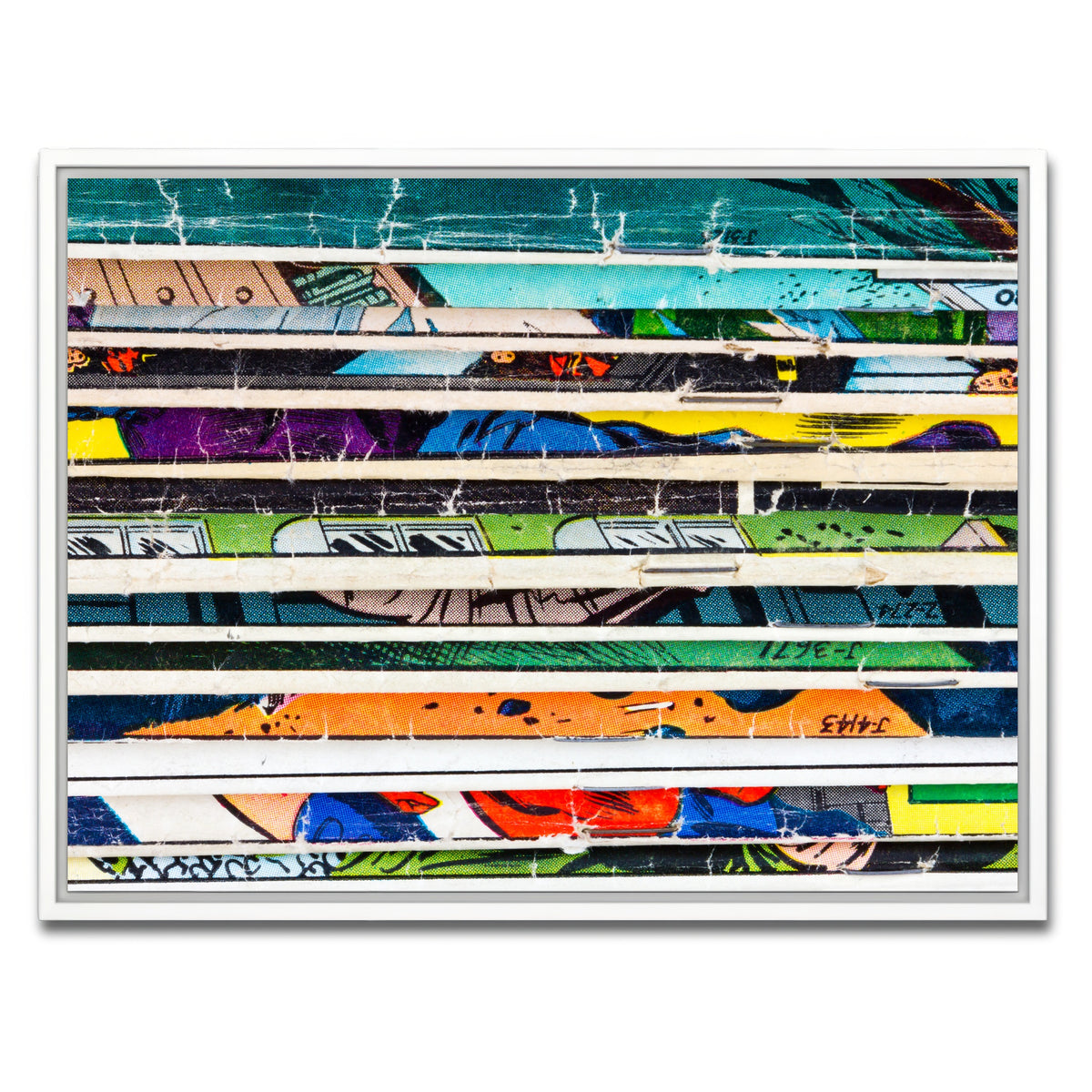 AUTO-MOCKUP WHITE | Comic Book Stack | 1 Piece | White Framed Canvas | group=4x3