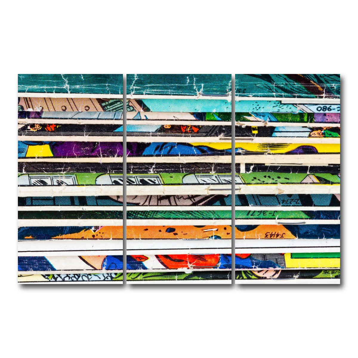 AUTO-MOCKUP WHITE | Comic Book Stack | 3 Piece | Gallery Wrap Canvas | group=12x24