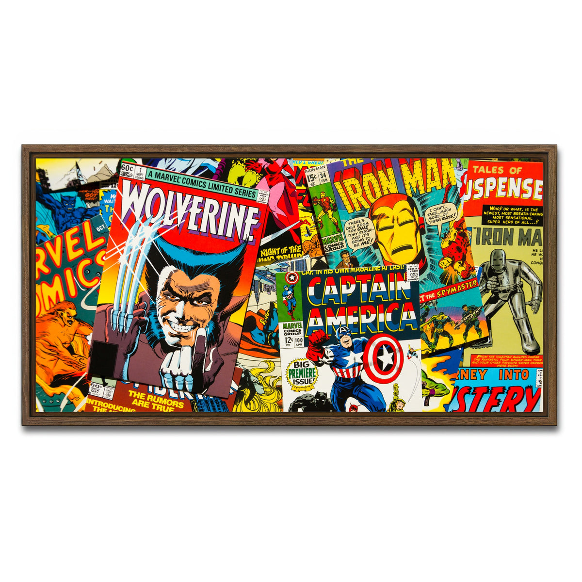 AUTO-MOCKUP WHITE | Comic Covers | 1 Piece | Walnut Framed Canvas | group=2x1