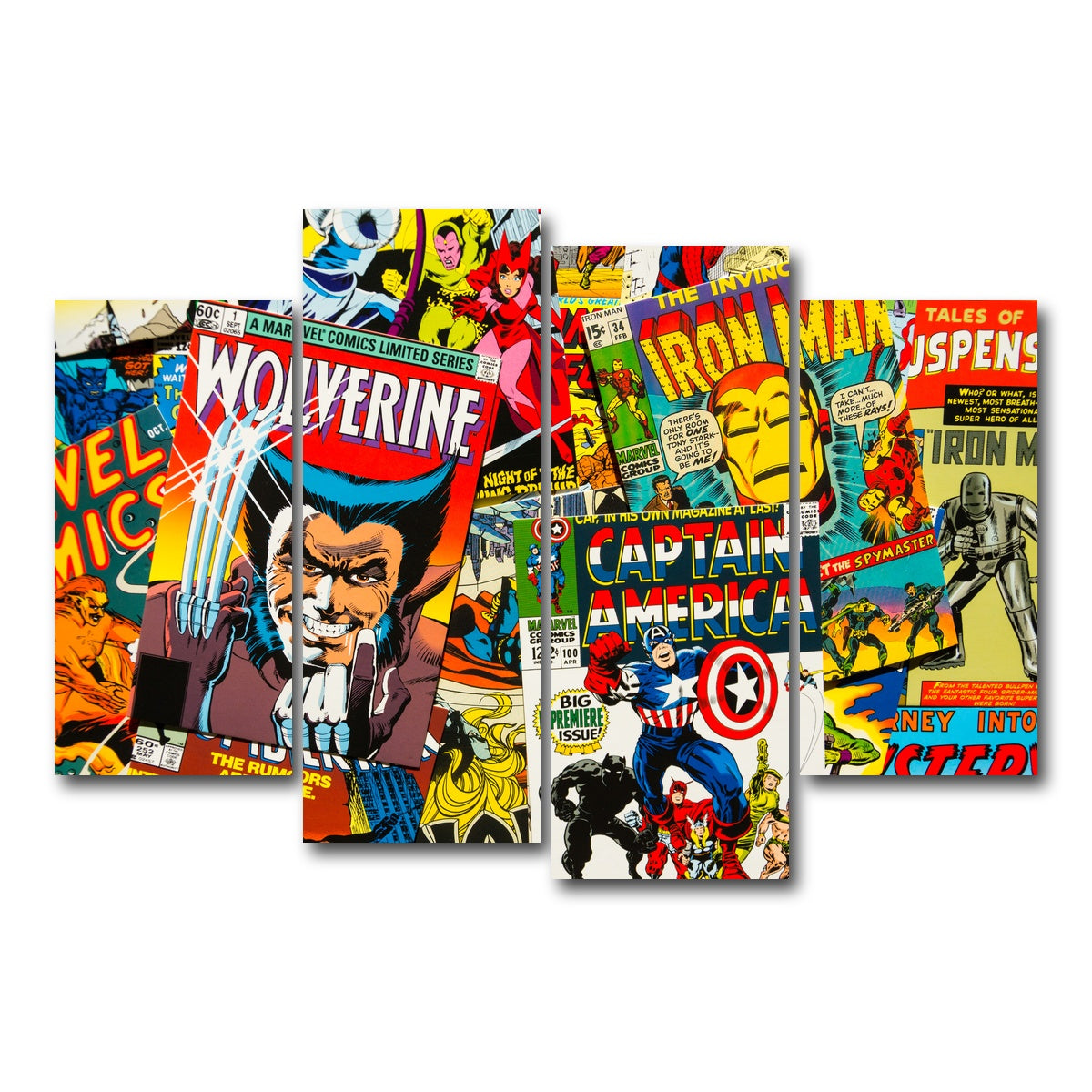 AUTO-MOCKUP WHITE | Comic Covers | 4 Piece | Gallery Wrap Canvas | group=4_short