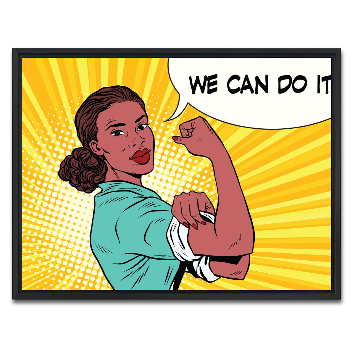 AUTO-MOCKUP WHITE | Comic We Can Do It | 1 Piece | Black Framed Canvas | group=4x3
