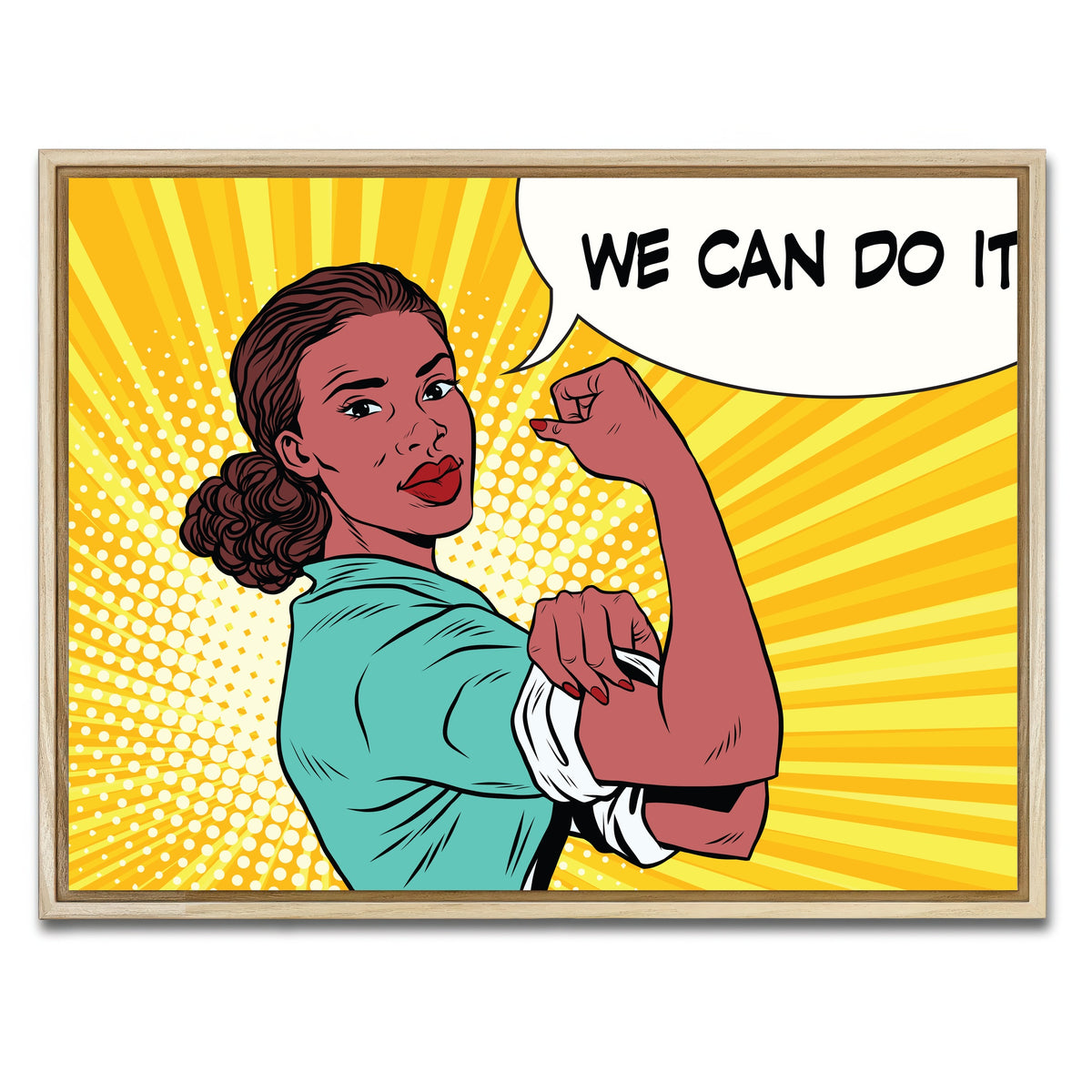 AUTO-MOCKUP WHITE | Comic We Can Do It | 1 Piece | Natural Framed Canvas | group=4x3
