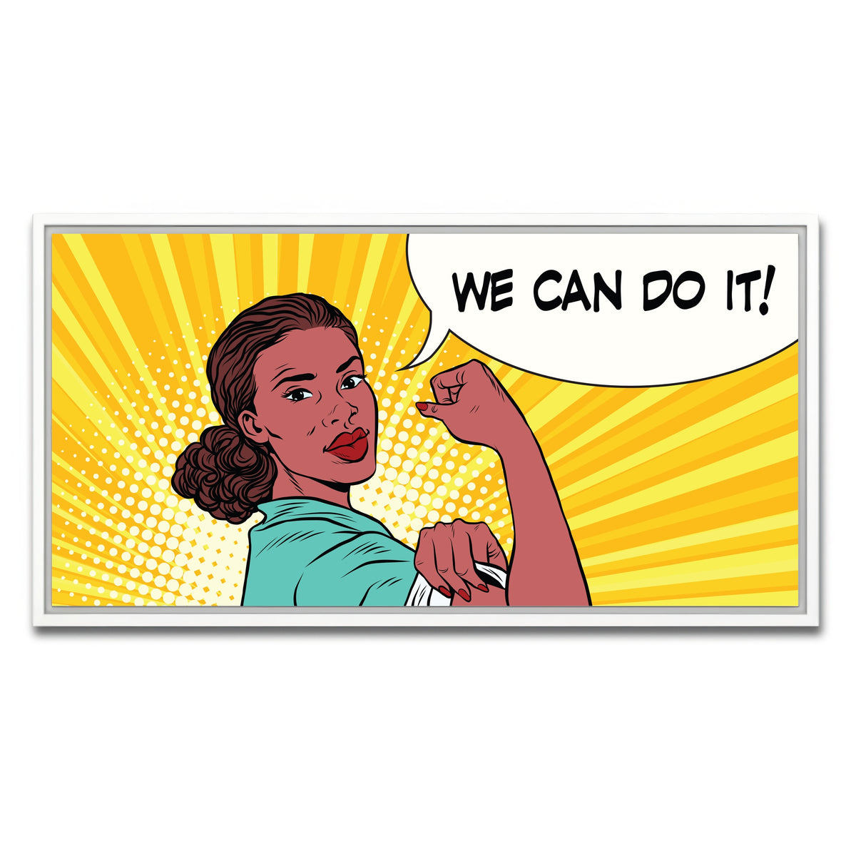 AUTO-MOCKUP WHITE | Comic We Can Do It | 1 Piece | White Framed Canvas | group=2x1