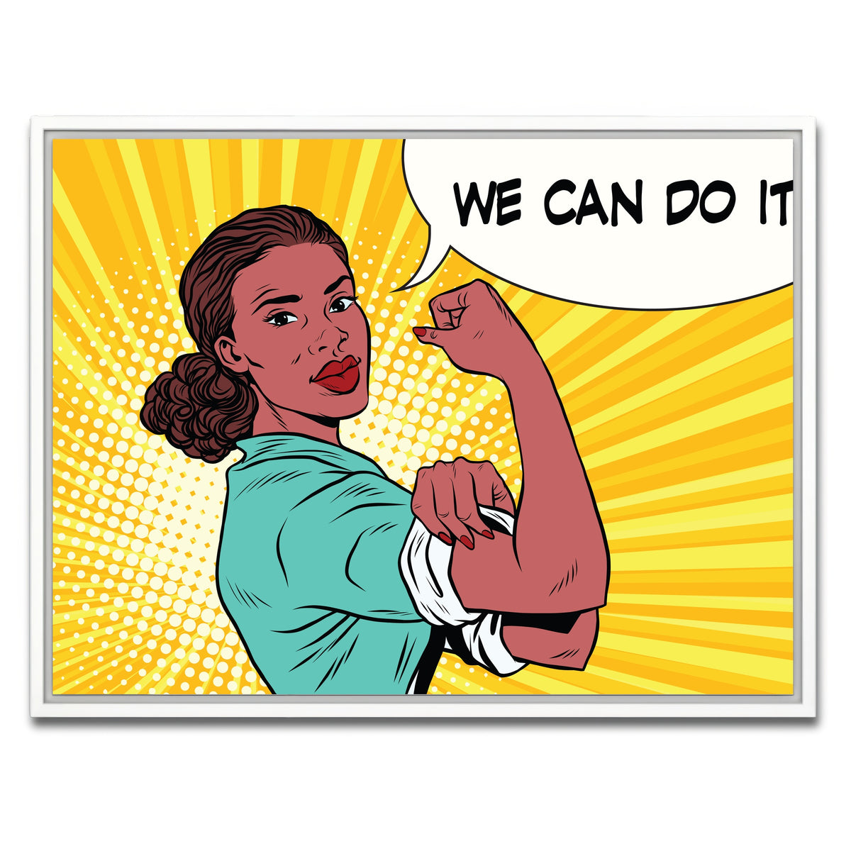 AUTO-MOCKUP WHITE | Comic We Can Do It | 1 Piece | White Framed Canvas | group=4x3