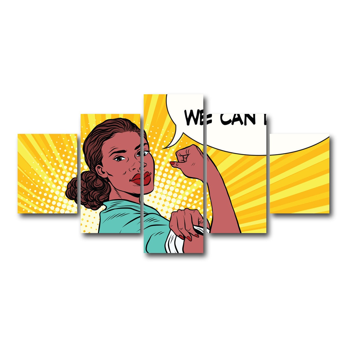 AUTO-MOCKUP WHITE | Comic We Can Do It | 5 Piece | Gallery Wrap Canvas | group=5_short