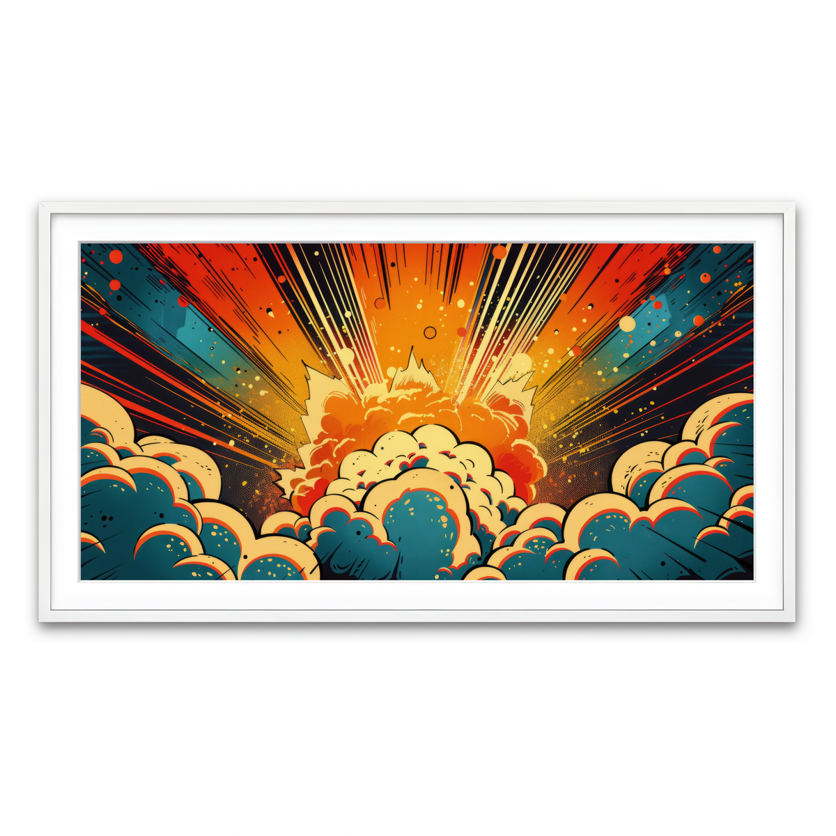 Framed Print 2x1 White