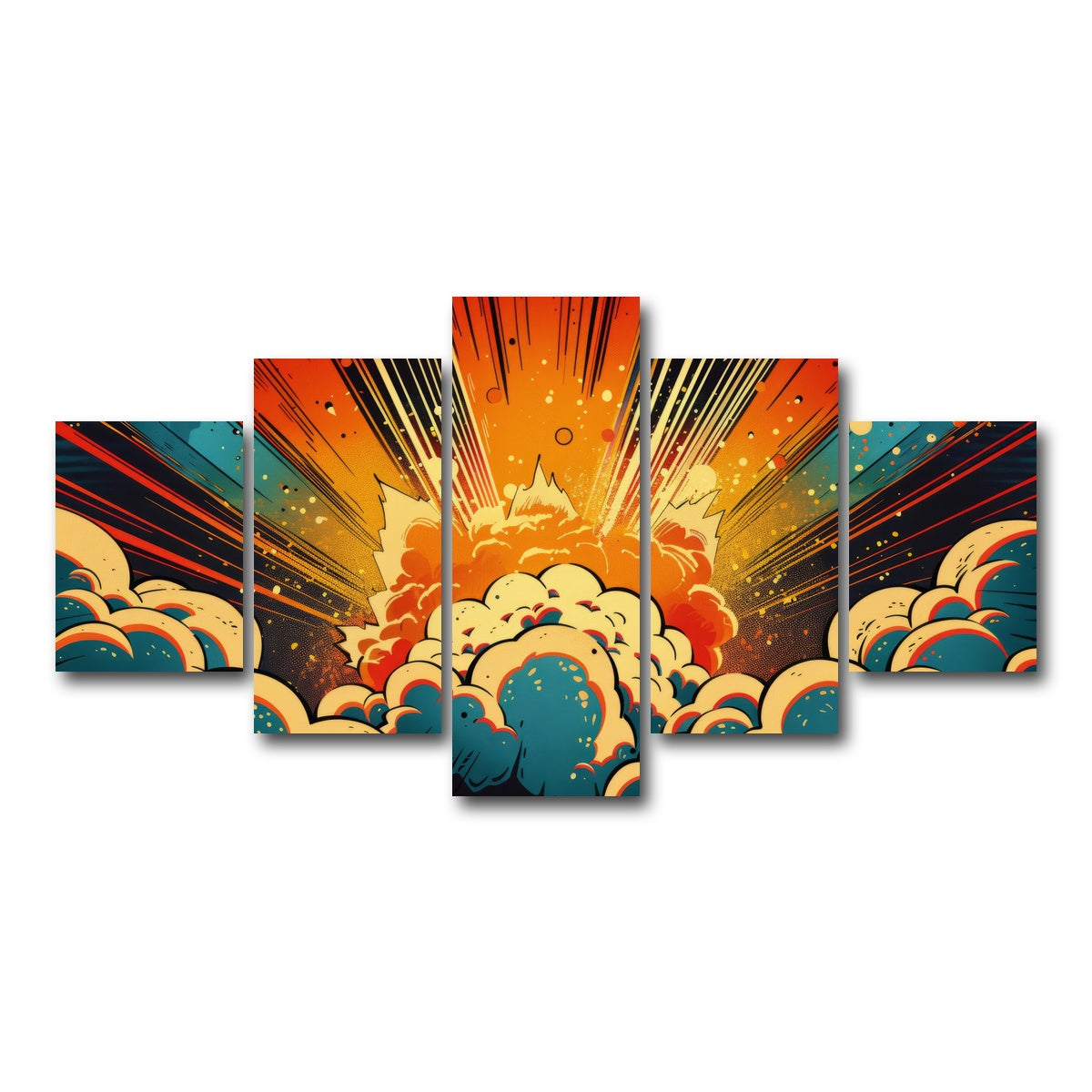 AUTO-MOCKUP WHITE | Comic book explosion | 5 Piece | Gallery Wrap Canvas | group=5_short