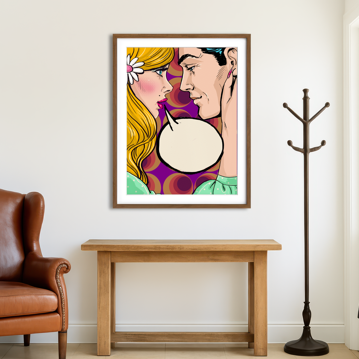 AUTO-MOCKUP ROOM | Comic First Kiss Wall Art
