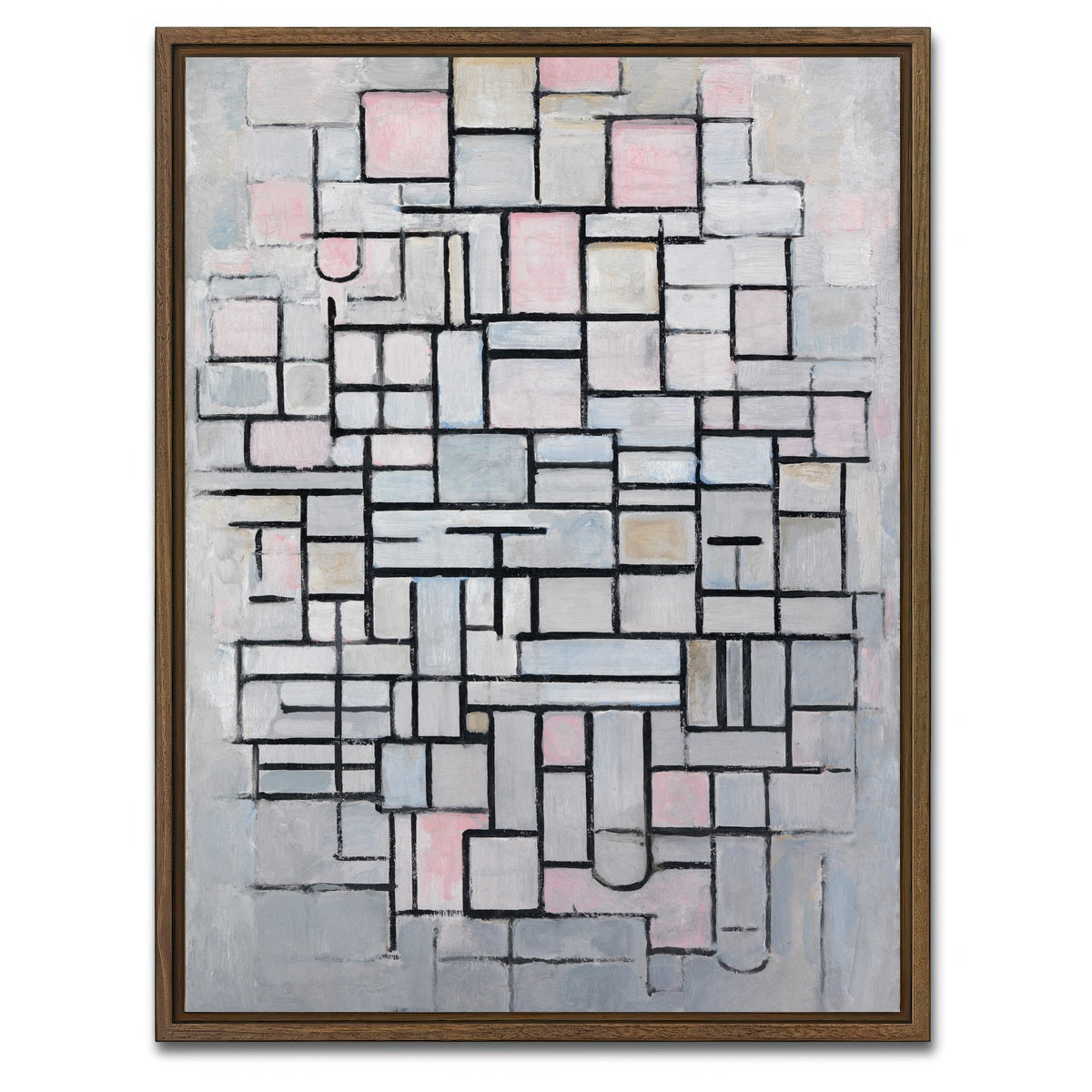 AUTO-MOCKUP WHITE | Composition No IV | 1 Piece | Walnut Framed Canvas | group=3x4