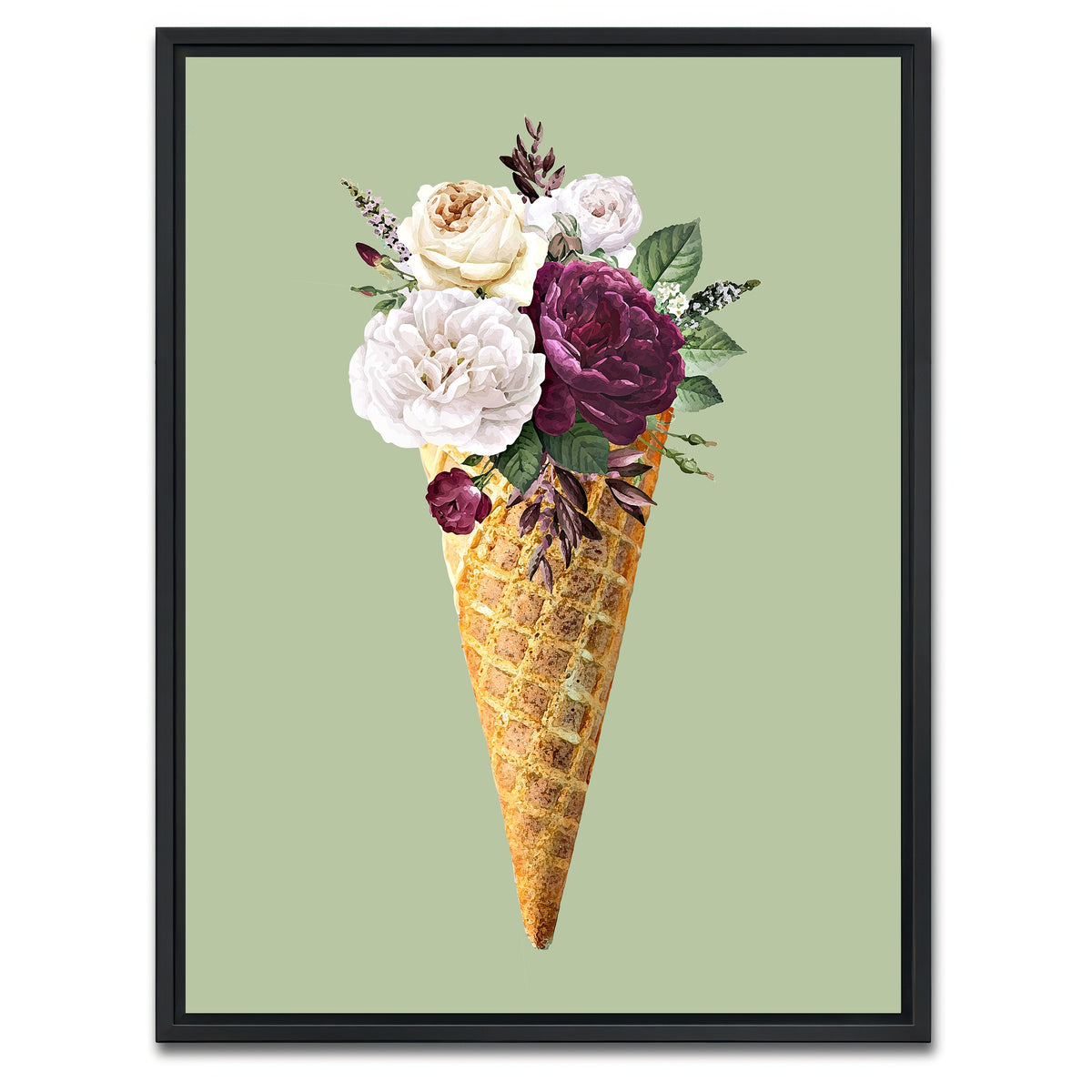 AUTO-MOCKUP WHITE | Cone flower canvas art | 1 Piece | Black Framed Canvas | group=3x4