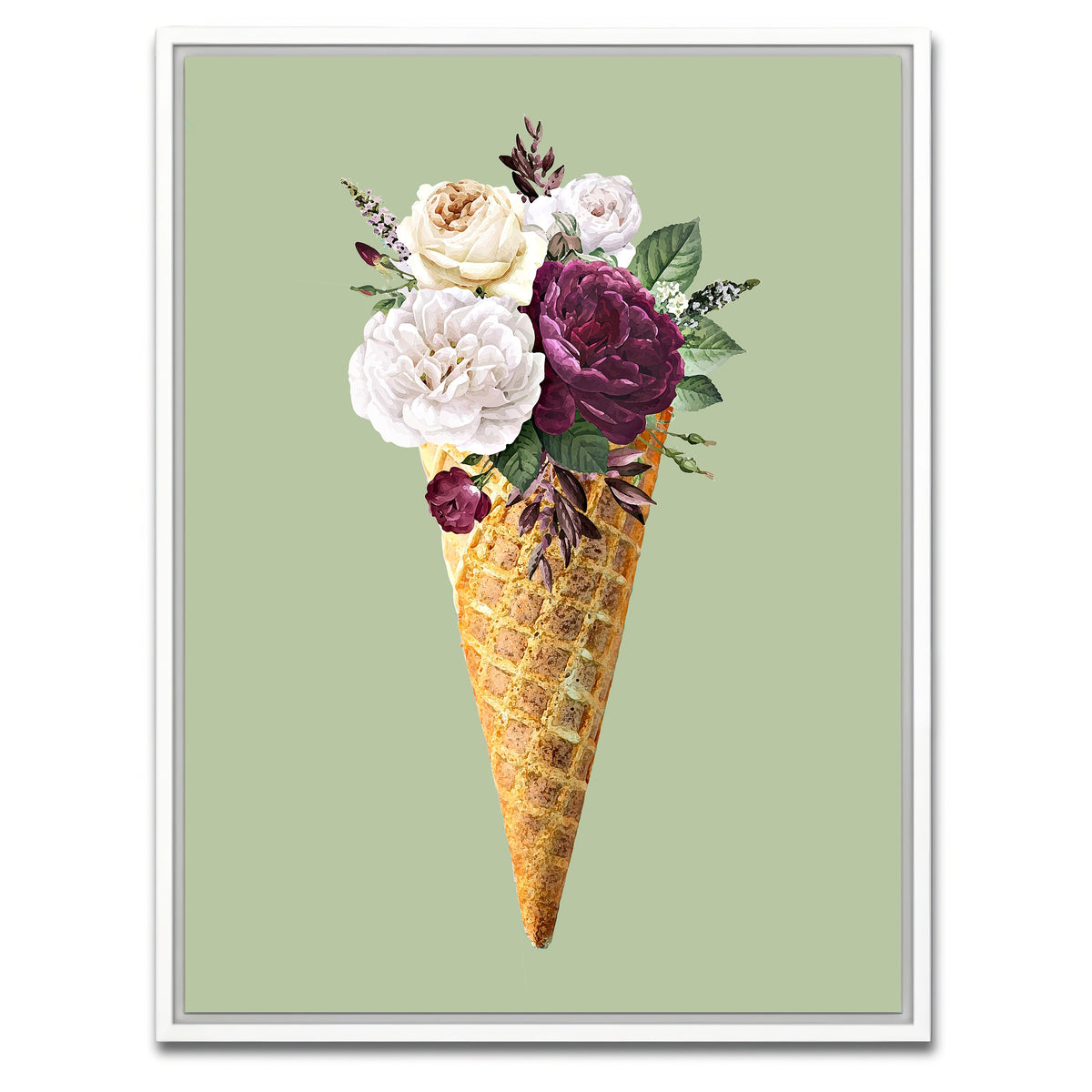AUTO-MOCKUP WHITE | Cone flower canvas art | 1 Piece | White Framed Canvas | group=3x4