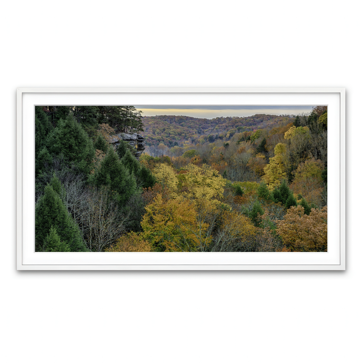 Framed Print 2x1 White
