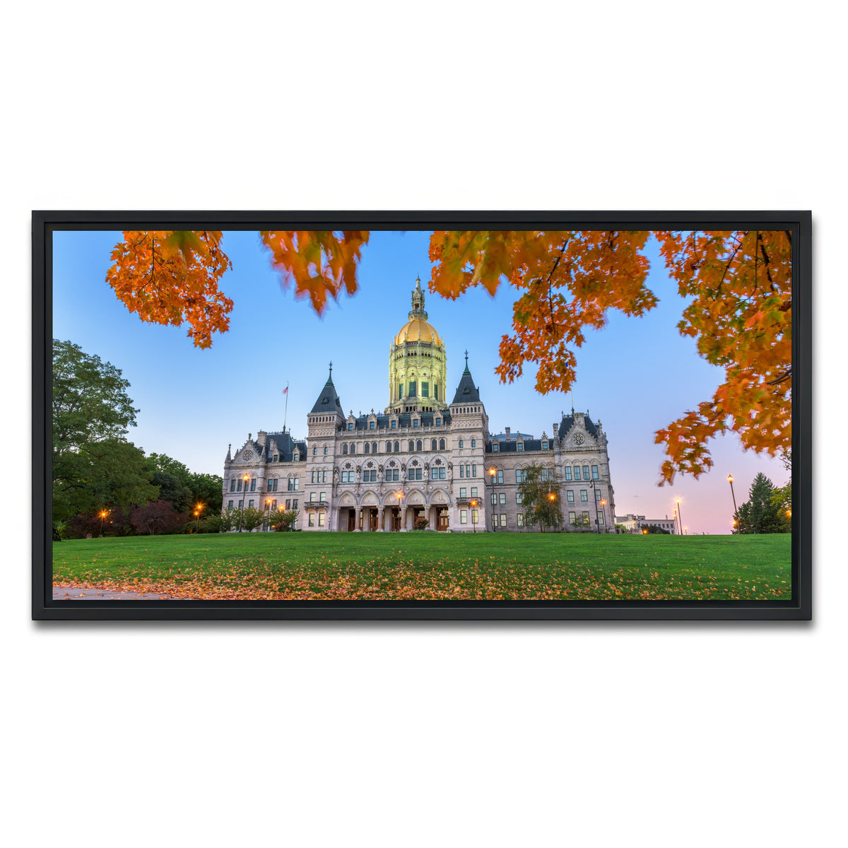 AUTO-MOCKUP WHITE | Connecticut State Capitol | 1 Piece | Black Framed Canvas | group=2x1