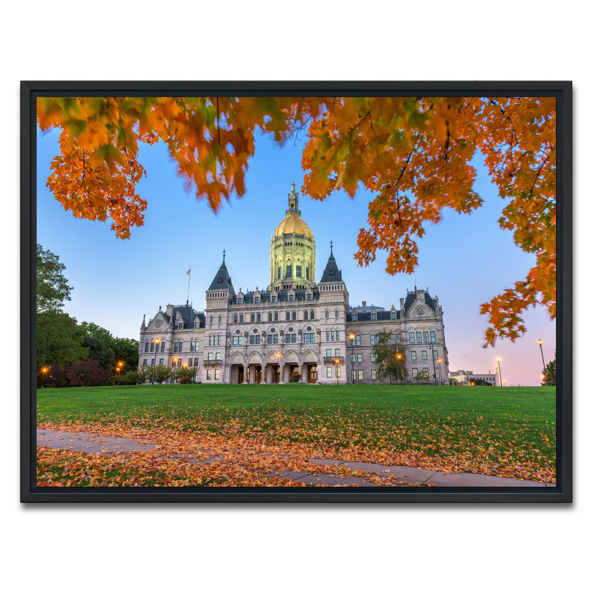 AUTO-MOCKUP WHITE | Connecticut State Capitol | 1 Piece | Black Framed Canvas | group=4x3