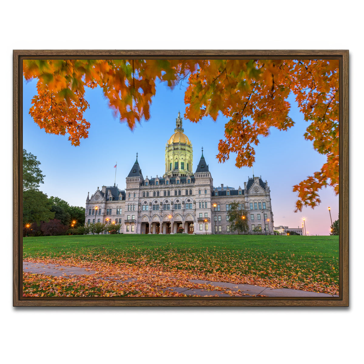 AUTO-MOCKUP WHITE | Connecticut State Capitol | 1 Piece | Walnut Framed Canvas | group=4x3
