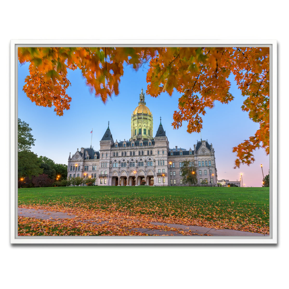 AUTO-MOCKUP WHITE | Connecticut State Capitol | 1 Piece | White Framed Canvas | group=4x3