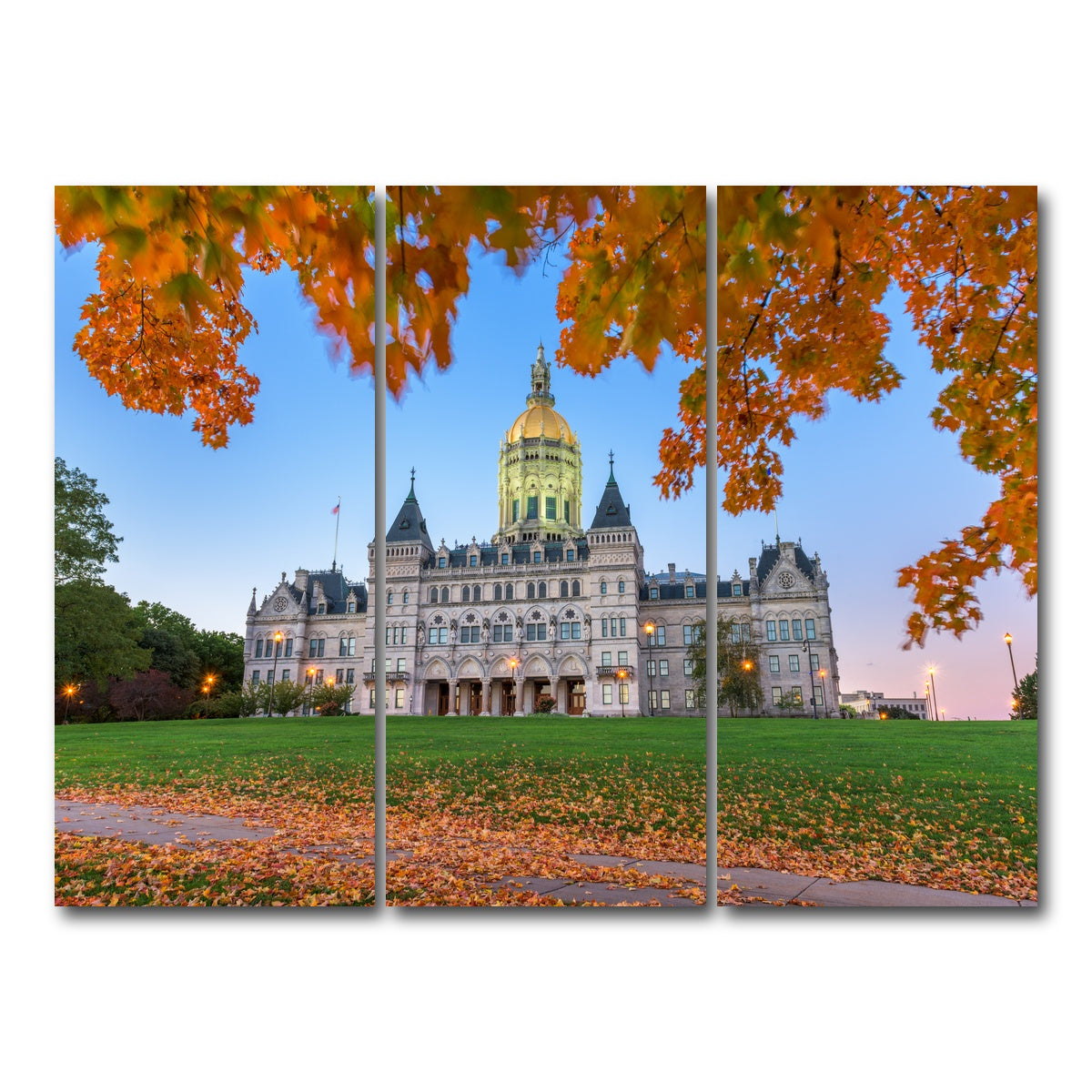 AUTO-MOCKUP WHITE | Connecticut State Capitol | 3 Piece | Gallery Wrap Canvas | group=8x18