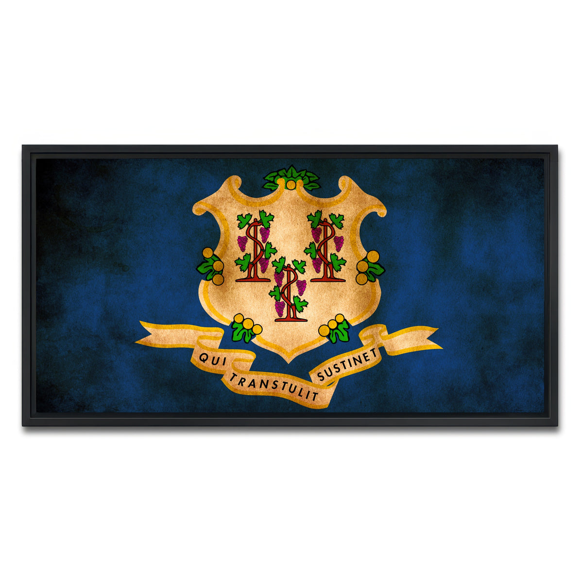AUTO-MOCKUP WHITE | Connecticut State Flag | 1 Piece | Black Framed Canvas | group=2x1