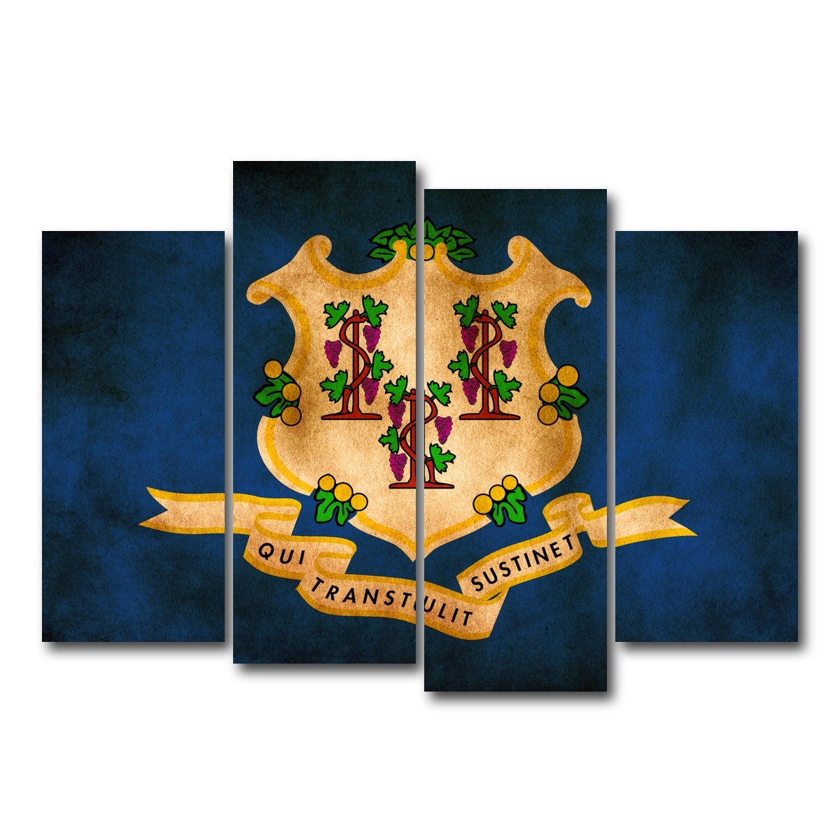 AUTO-MOCKUP WHITE | Connecticut State Flag | 4 Piece | Gallery Wrap Canvas | group=4_normal