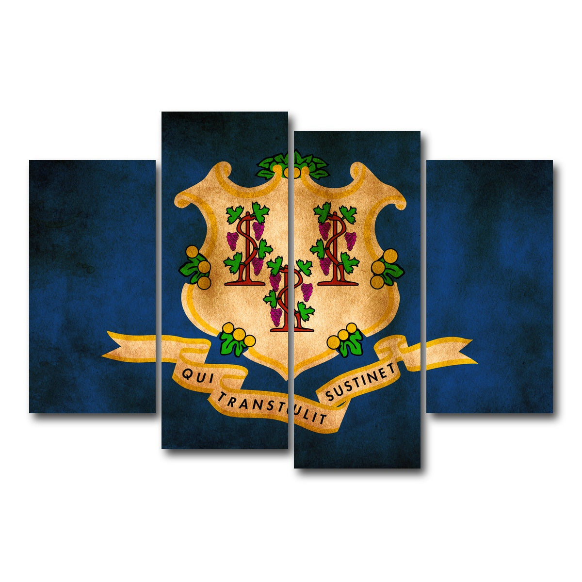 AUTO-MOCKUP WHITE | Connecticut State Flag | 4 Piece | Gallery Wrap Canvas | group=4_short