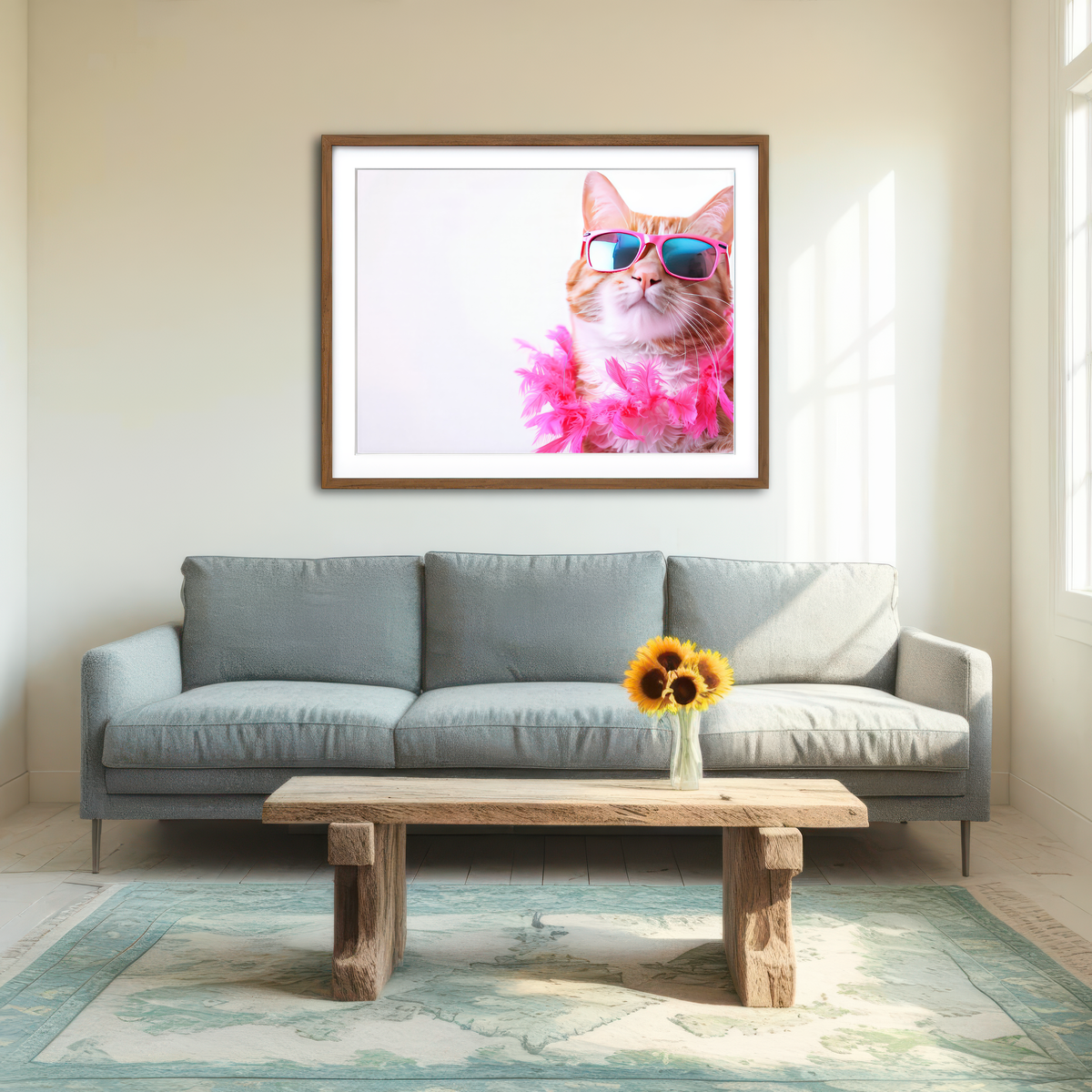 AUTO-MOCKUP ROOM | Cool Cat Wall Art