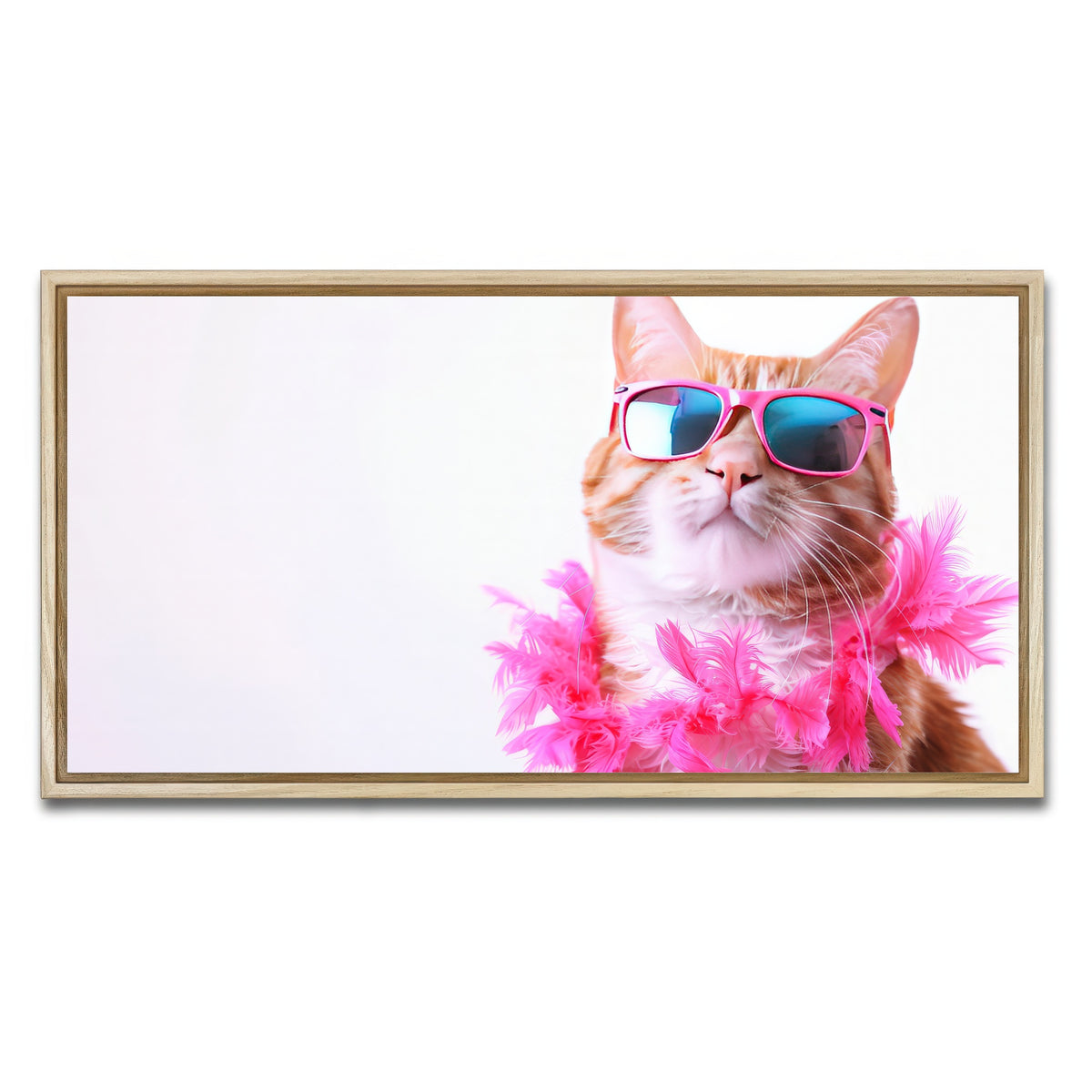 AUTO-MOCKUP WHITE | Cool Cat | 1 Piece | Natural Framed Canvas | group=2x1