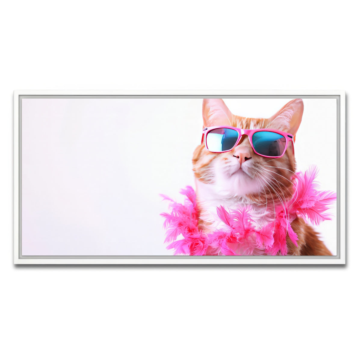 AUTO-MOCKUP WHITE | Cool Cat | 1 Piece | White Framed Canvas | group=2x1