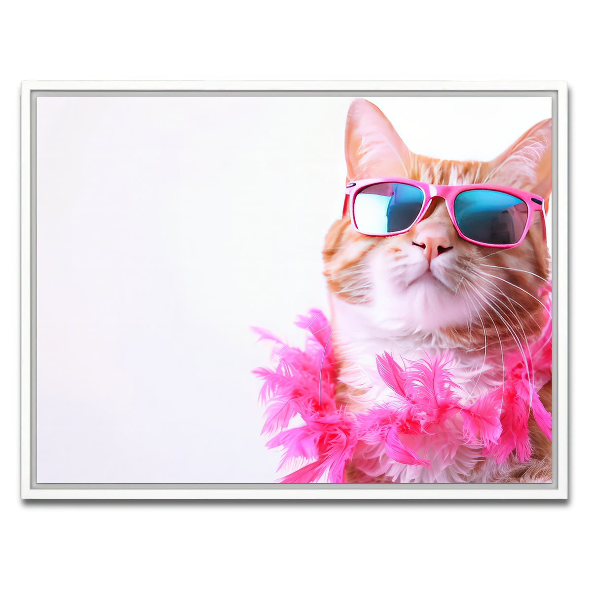 AUTO-MOCKUP WHITE | Cool Cat | 1 Piece | White Framed Canvas | group=4x3