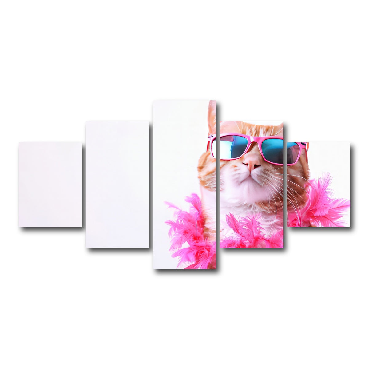 AUTO-MOCKUP WHITE | Cool Cat | 5 Piece | Gallery Wrap Canvas | group=5_short