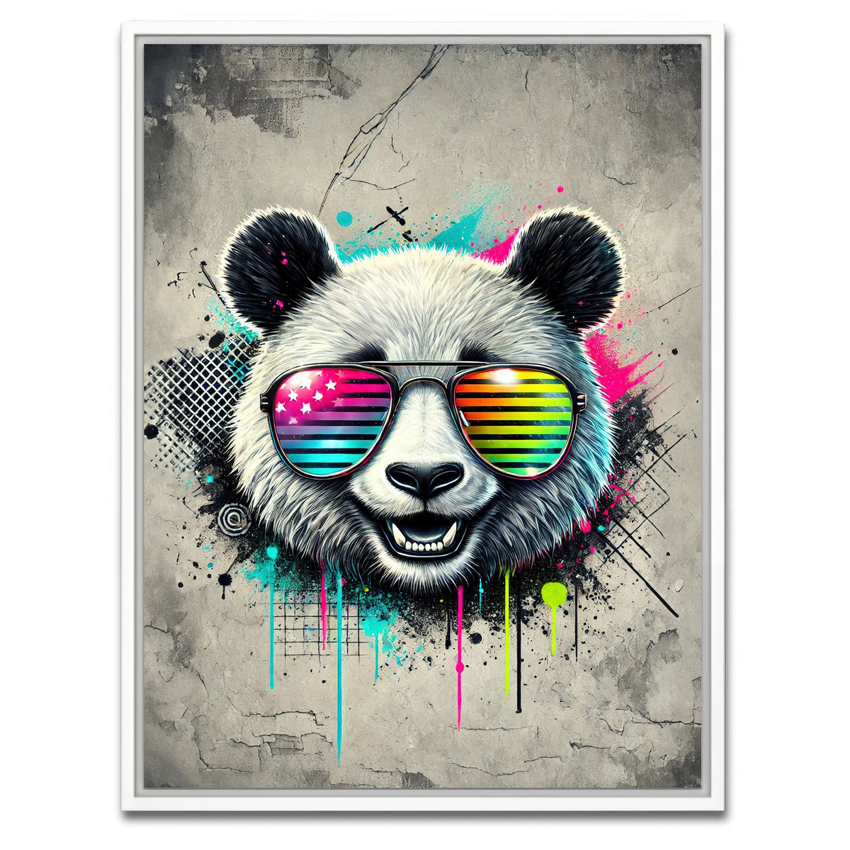 AUTO-MOCKUP WHITE | Cool Panda | 1 Piece | White Framed Canvas | group=3x4