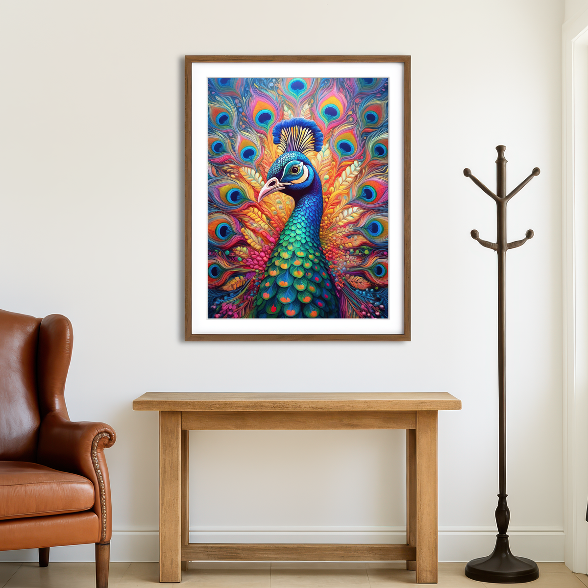 AUTO-MOCKUP ROOM | Cool Peacock Wall Art
