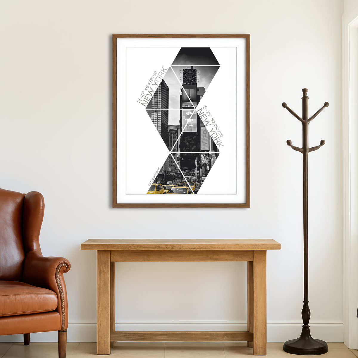 AUTO-MOCKUP ROOM | Coordinates New York City Times Square Wall Art