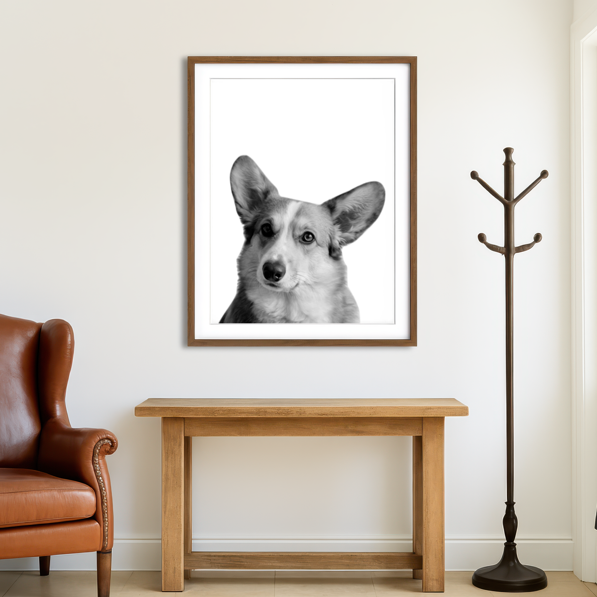 AUTO-MOCKUP ROOM | Corgi Dog Wall Art