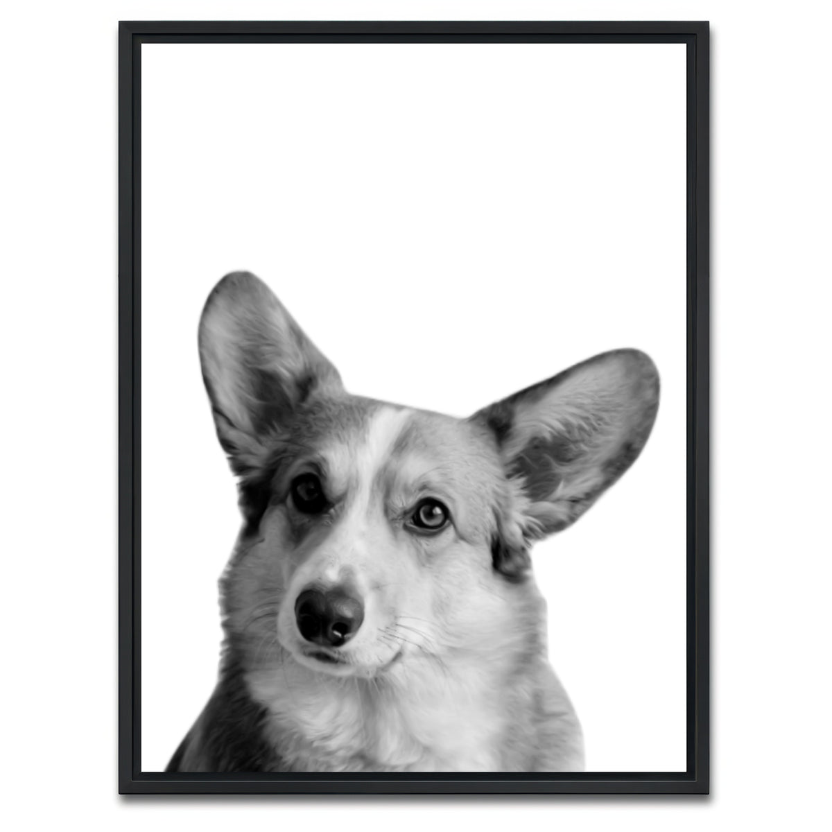 AUTO-MOCKUP WHITE | Corgi Dog | 1 Piece | Black Framed Canvas | group=3x4