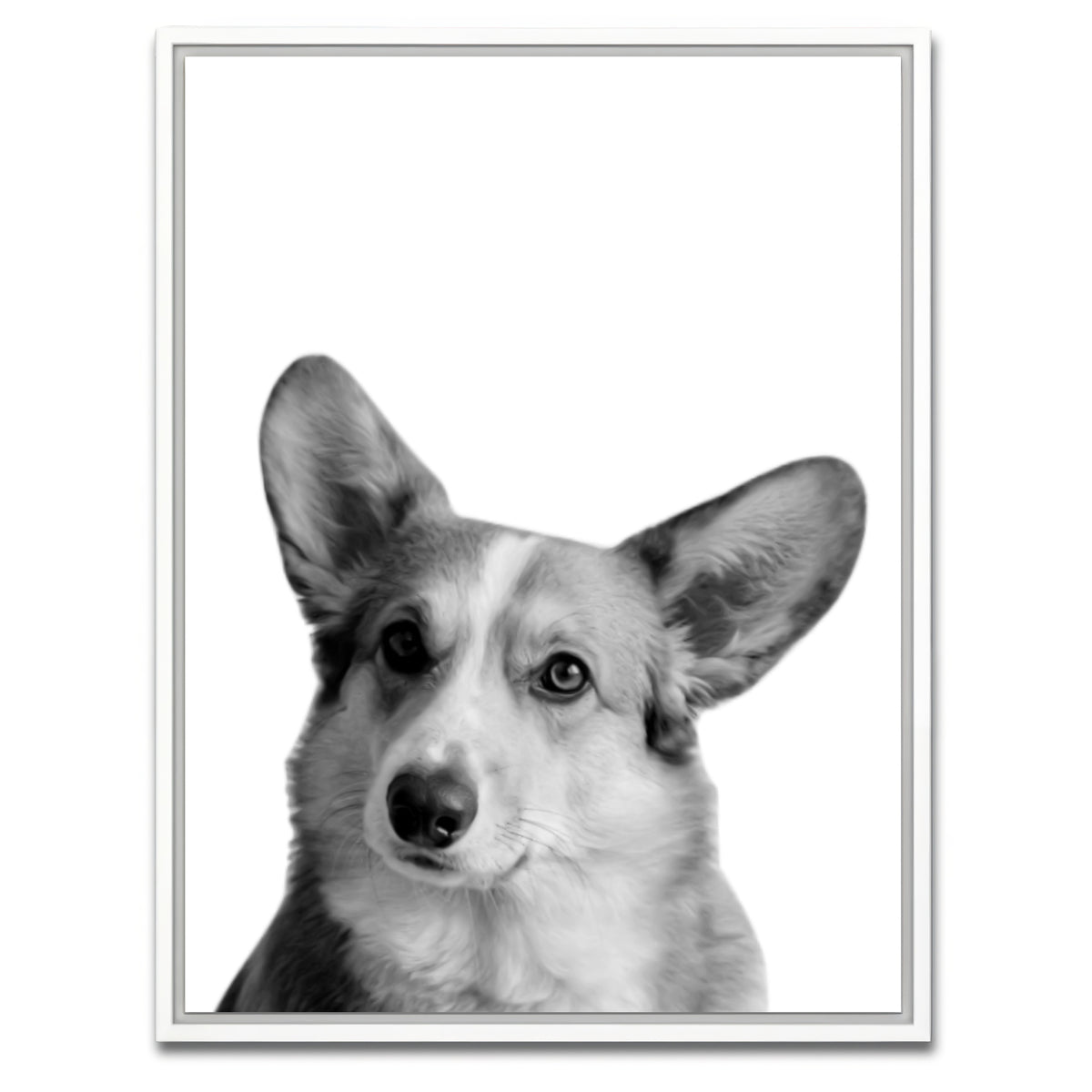 AUTO-MOCKUP WHITE | Corgi Dog | 1 Piece | White Framed Canvas | group=3x4