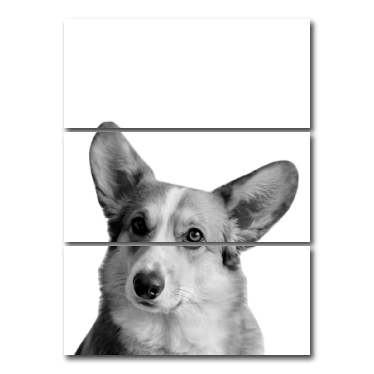 AUTO-MOCKUP WHITE | Corgi Dog | 3 Piece | Gallery Wrap Canvas | group=8x18_stacked