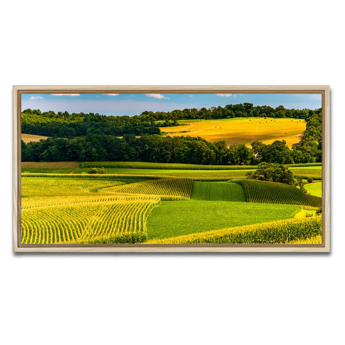 AUTO-MOCKUP WHITE | Corn fields and rolling hills York County | 1 Piece | Natural Framed Canvas | group=2x1