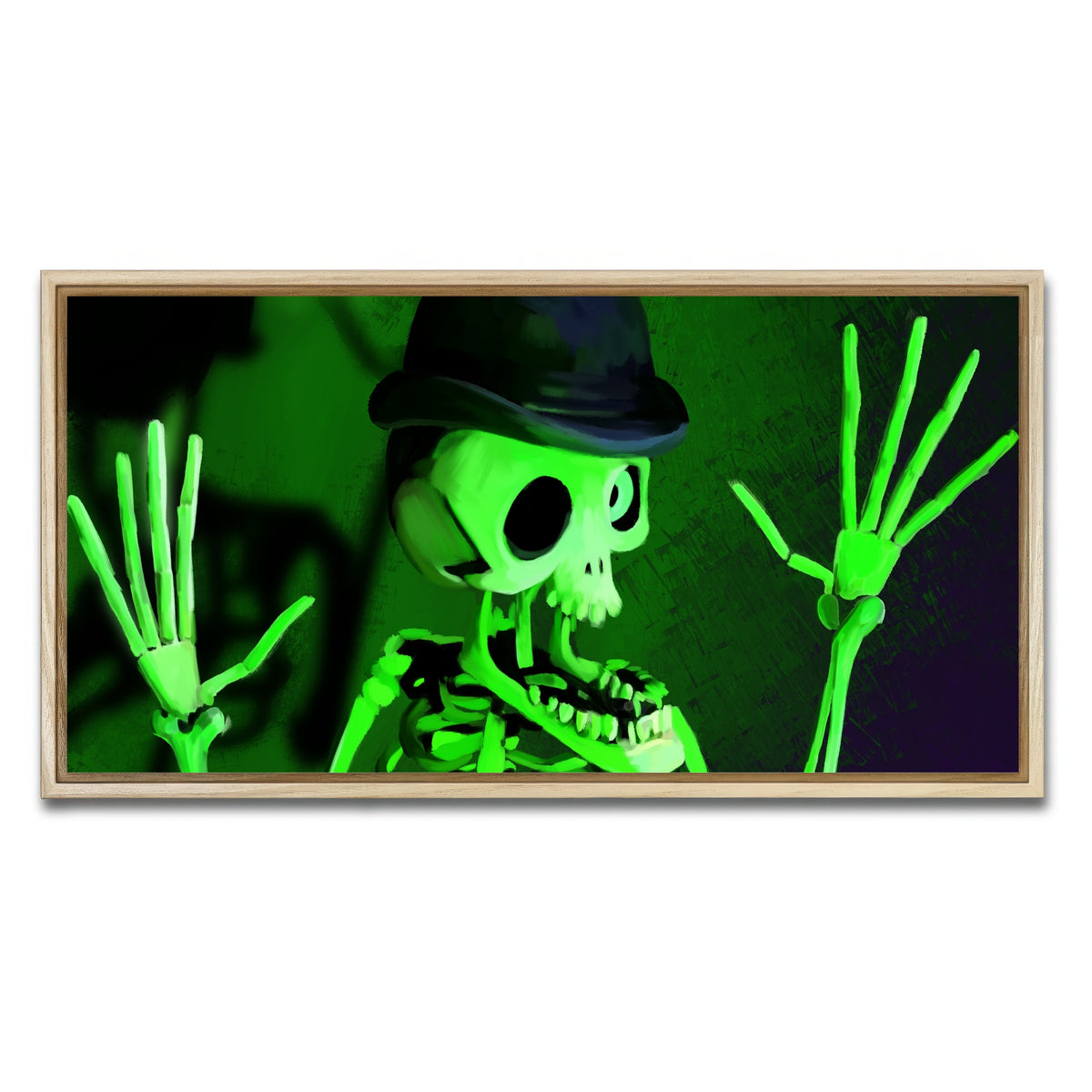 AUTO-MOCKUP WHITE | Corpse Bride Skeleton | 1 Piece | Natural Framed Canvas | group=2x1