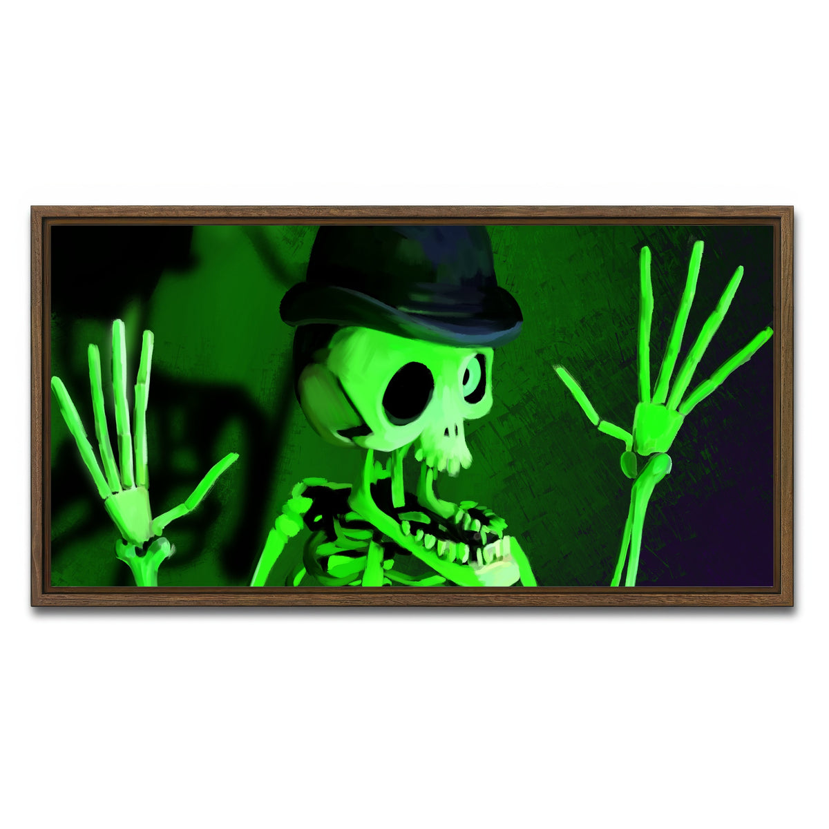 AUTO-MOCKUP WHITE | Corpse Bride Skeleton | 1 Piece | Walnut Framed Canvas | group=2x1