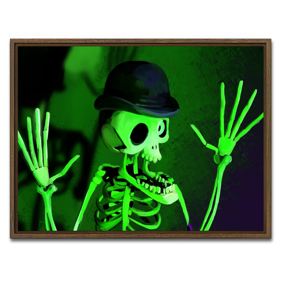AUTO-MOCKUP WHITE | Corpse Bride Skeleton | 1 Piece | Walnut Framed Canvas | group=4x3
