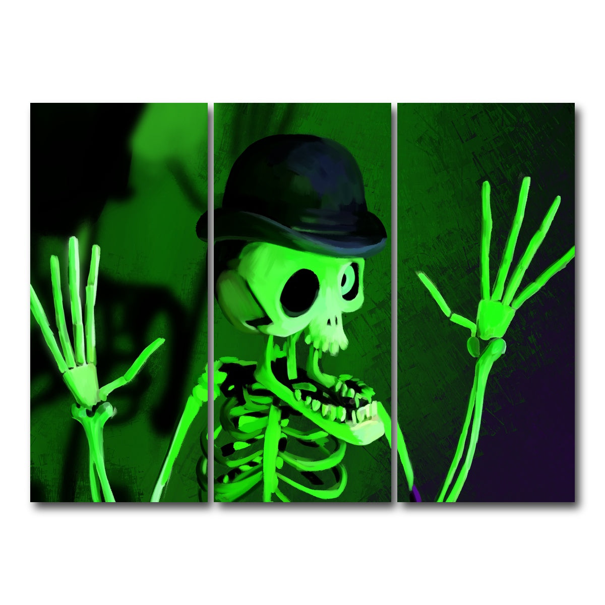 AUTO-MOCKUP WHITE | Corpse Bride Skeleton | 3 Piece | Gallery Wrap Canvas | group=8x18