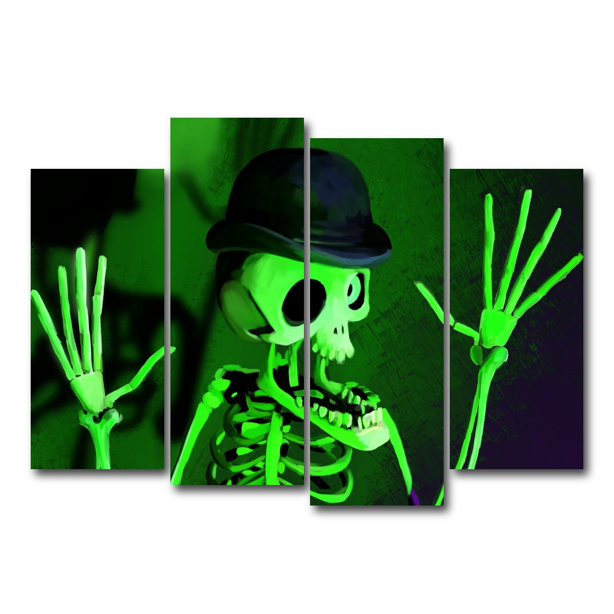 AUTO-MOCKUP WHITE | Corpse Bride Skeleton | 4 Piece | Gallery Wrap Canvas | group=4_normal