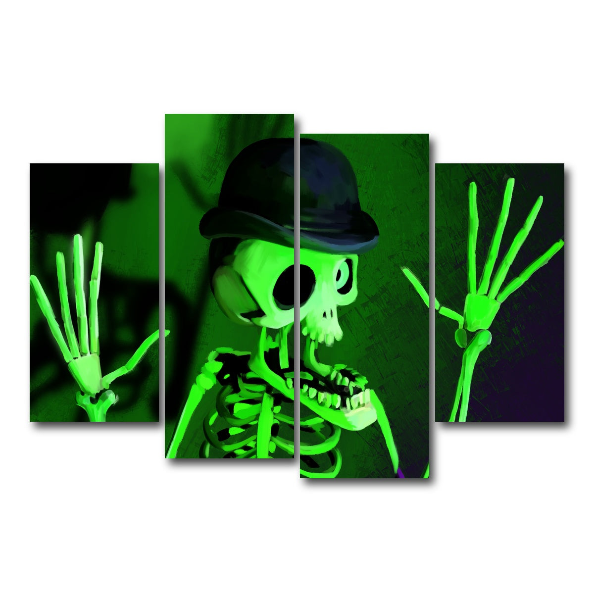 AUTO-MOCKUP WHITE | Corpse Bride Skeleton | 4 Piece | Gallery Wrap Canvas | group=4_short
